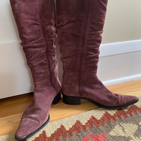 Purple Suede Boots - Picture 2 of 9